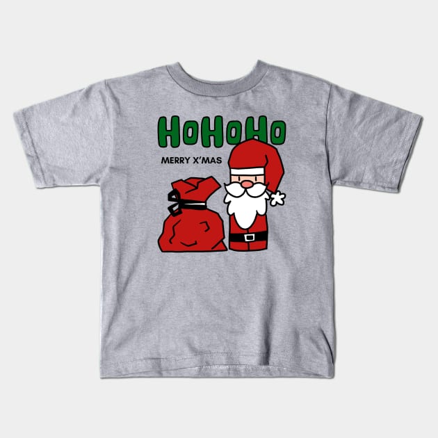 Cute HoHoHo Santa Claus Kids T-Shirt by White.t.tales